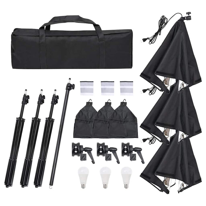 Kit studio foto cu set de lămpi și fundal - WALTI WALTI