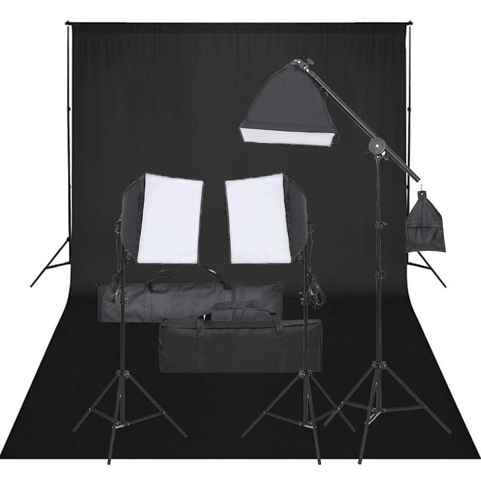 Kit studio foto cu set de lumini și fundal - WALTI WALTI