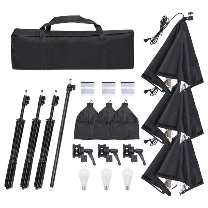 Kit studio foto cu set de lumină și fundal - WALTI WALTI
