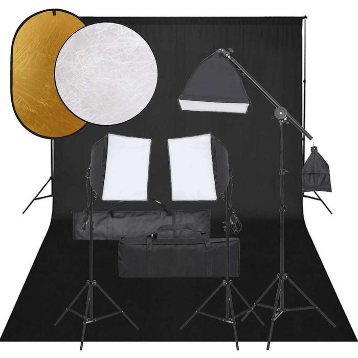 Set studio foto cu set de lumini, fundal și reflector - WALTI WALTI