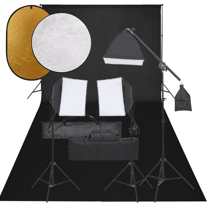 Set studio foto cu set de lumini, fundal și reflector - WALTI WALTI