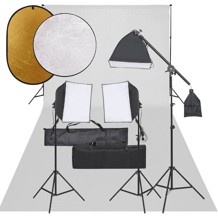 Set studio foto cu set de lumini, fundal și reflector - WALTI WALTI