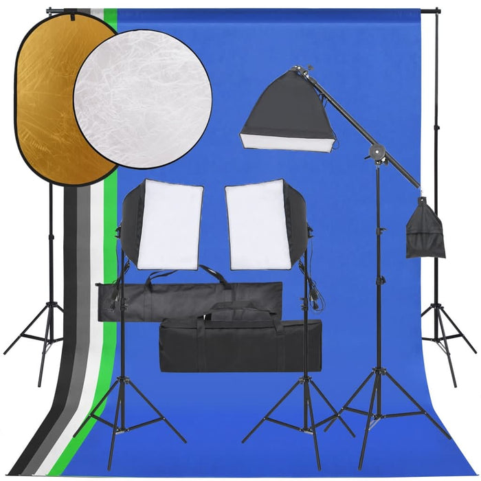 Set studio foto cu set de lumini, fundal și reflector - WALTI WALTI