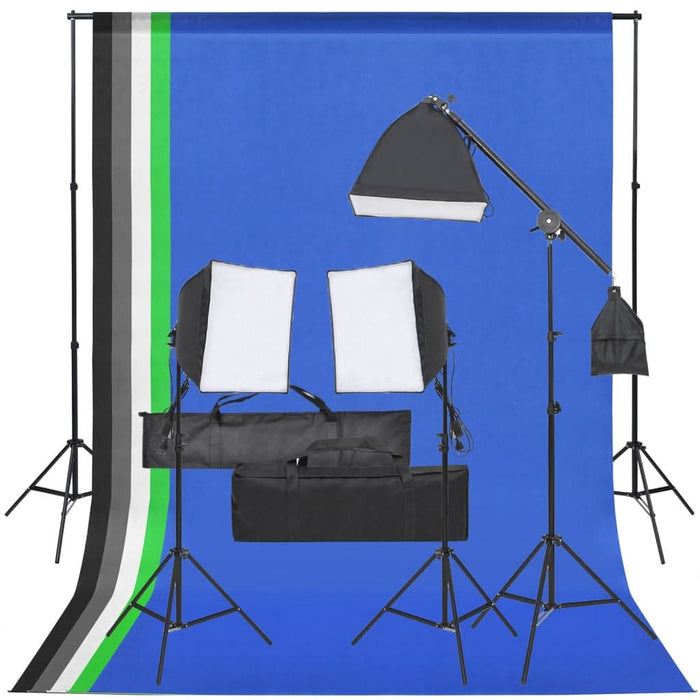 Kit studio foto cu set de lumină și fundal - WALTI WALTI