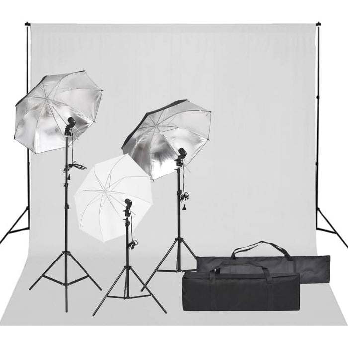 Kit studio foto cu set de lumină și fundal - WALTI WALTI