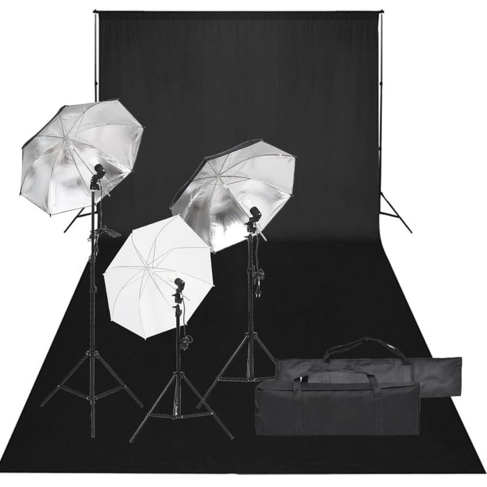 Kit studio foto cu set de lumină și fundal - WALTI WALTI