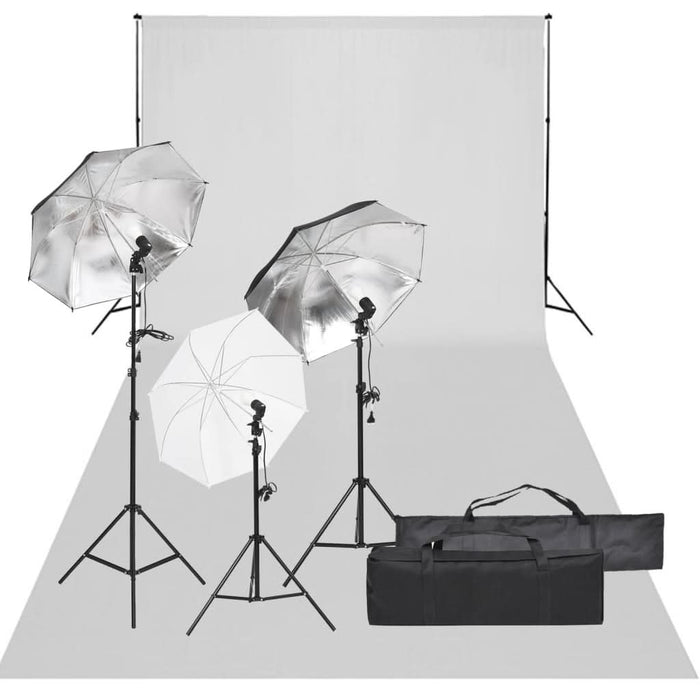 Kit studio foto cu set de lumină și fundal - WALTI WALTI