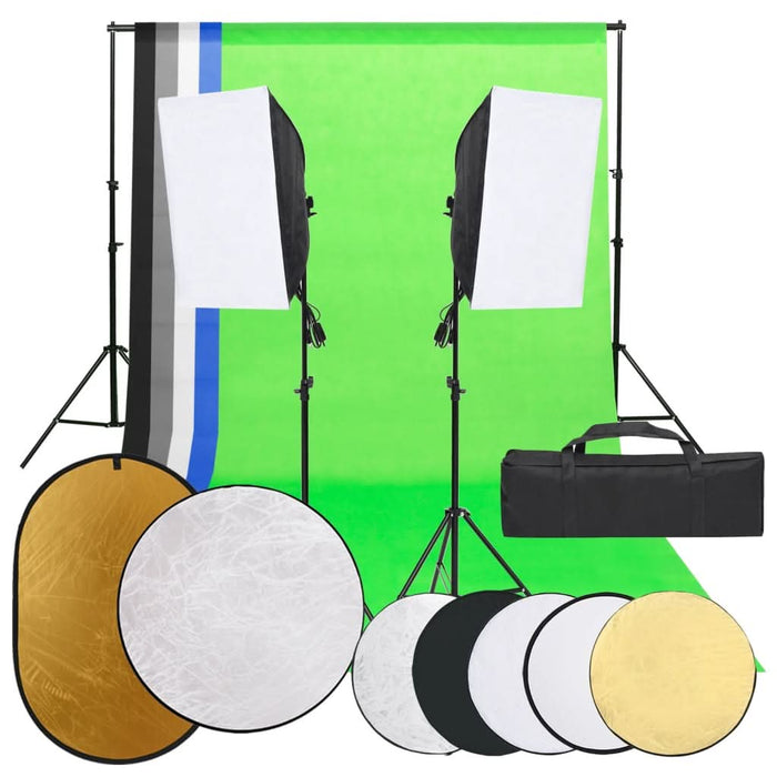 Set studio foto cu lumină, fundal și reflector - WALTI WALTI