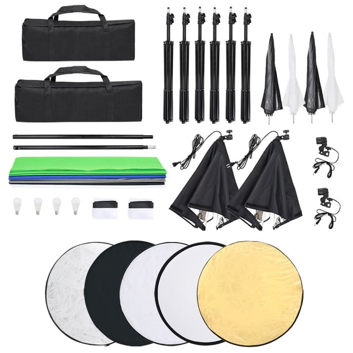 Kit studio foto cu set de lumini, fundal și reflector - WALTI WALTI