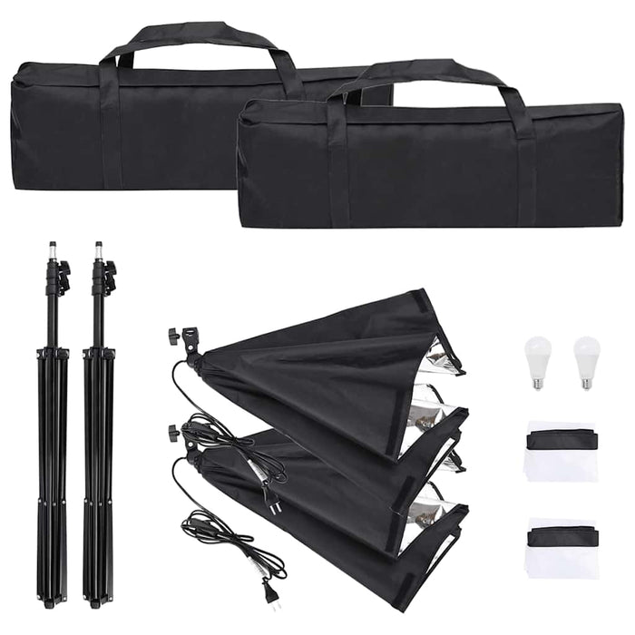Kit studio foto cu set de lumină și fundal WALTI
