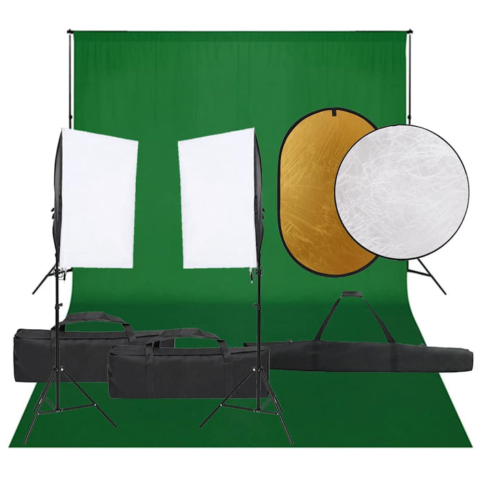 Kit studio foto cu set de lumini, fundal și reflector - WALTI WALTI