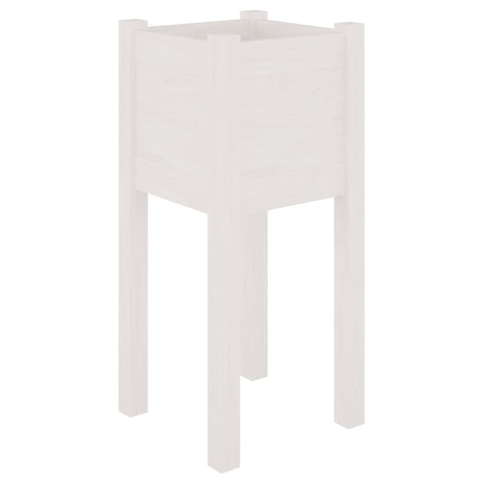 Jardiniere de grădină, 2 buc., alb, 31x31x70 cm, lemn masiv pin - WALTI WALTI