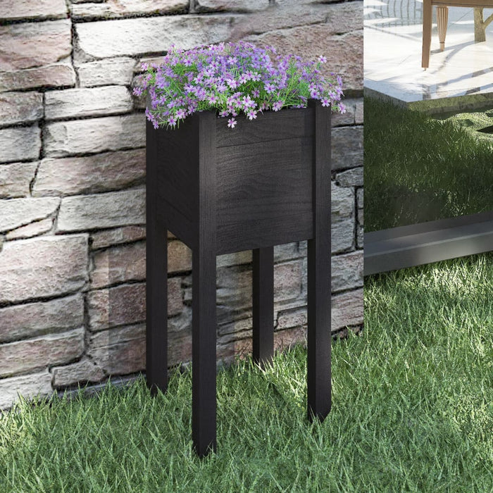 Jardinieră de grădină, negru, 31x31x70 cm, lemn masiv de pin - WALTI WALTI