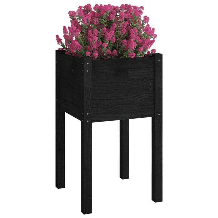 Jardinieră de grădină, negru, 40x40x70 cm, lemn masiv de pin - WALTI WALTI