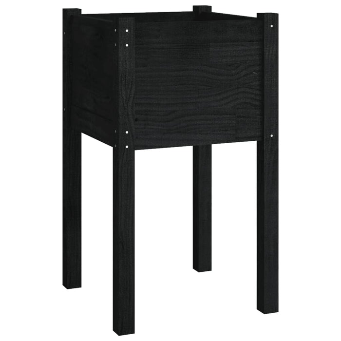 Jardiniere grădină, 2 buc, negru, 40x40x70 cm, lemn masiv pin - WALTI WALTI