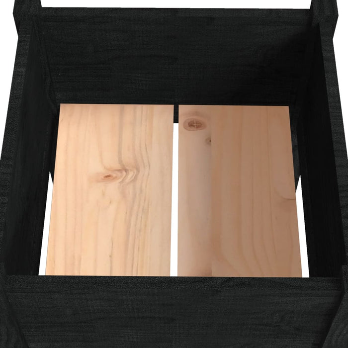 Jardiniere grădină, 2 buc, negru, 40x40x70 cm, lemn masiv pin - WALTI WALTI