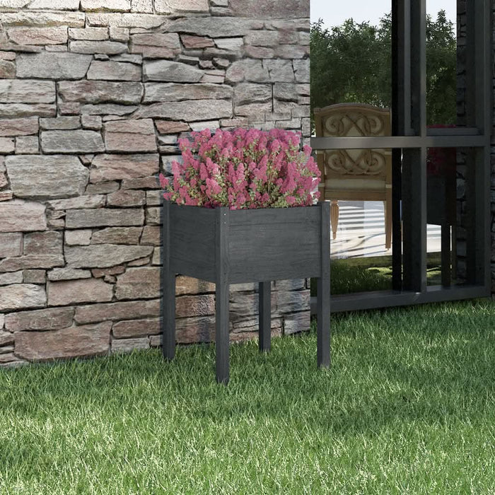 Jardinieră de grădină, gri, 50x50x70 cm, lemn masiv de pin - WALTI WALTI