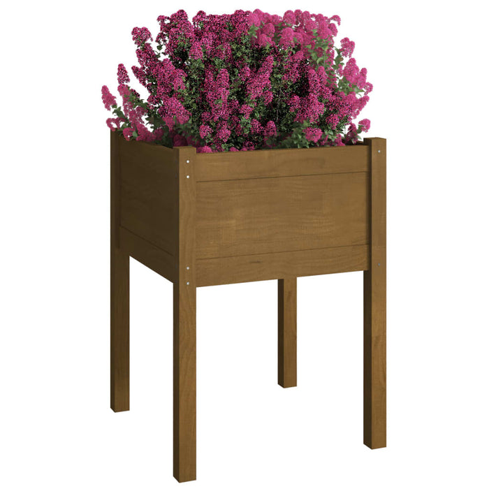 Jardiniere grădină 2 buc. maro miere 50x50x70 cm lemn masiv pin - WALTI WALTI