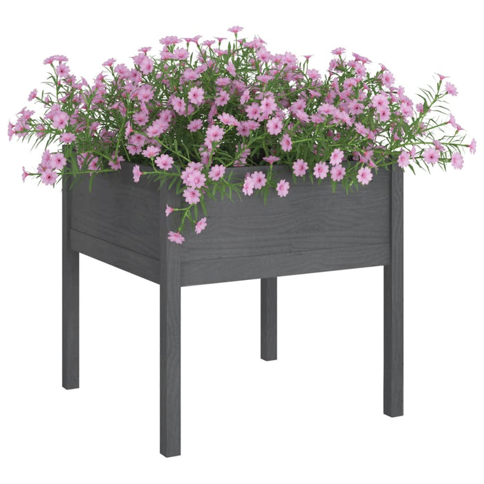 Jardiniere de grădină, 2 buc., gri, 70x70x70 cm, lemn masiv pin - WALTI WALTI