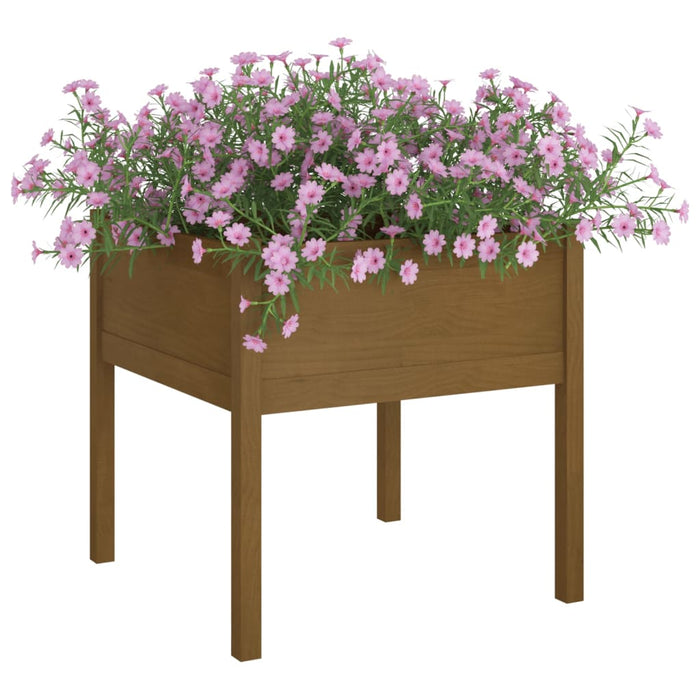 Jardiniere grădină 2 buc. maro miere 70x70x70 cm lemn masiv pin - WALTI WALTI