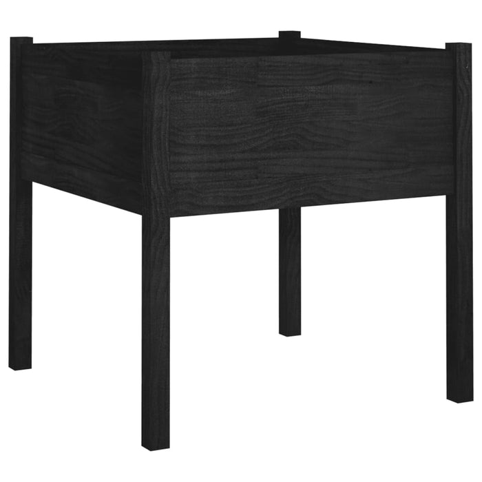 Jardiniere grădină, 2 buc., negru, 70x70x70 cm, lemn masiv pin - WALTI WALTI