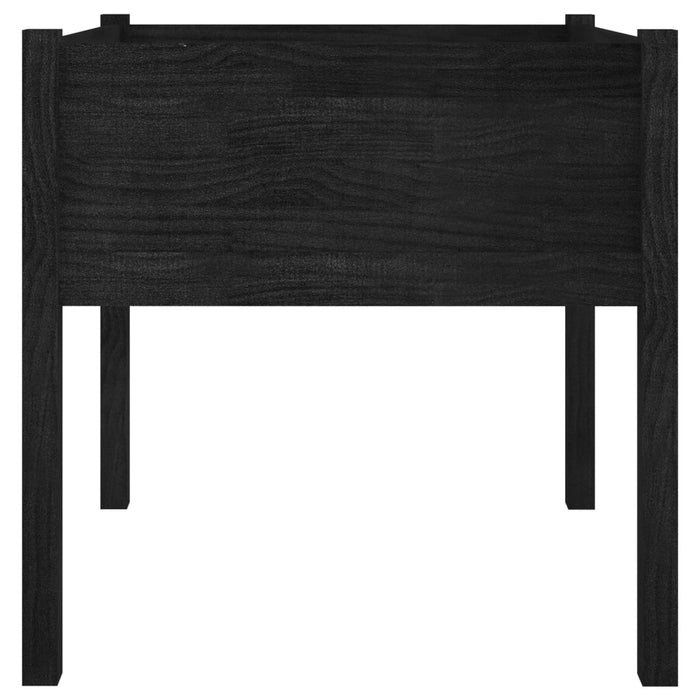 Jardiniere grădină, 2 buc., negru, 70x70x70 cm, lemn masiv pin - WALTI WALTI