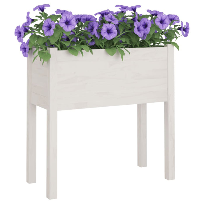Jardiniere de grădină, 2 buc., alb, 70x31x70 cm, lemn masiv pin - WALTI WALTI