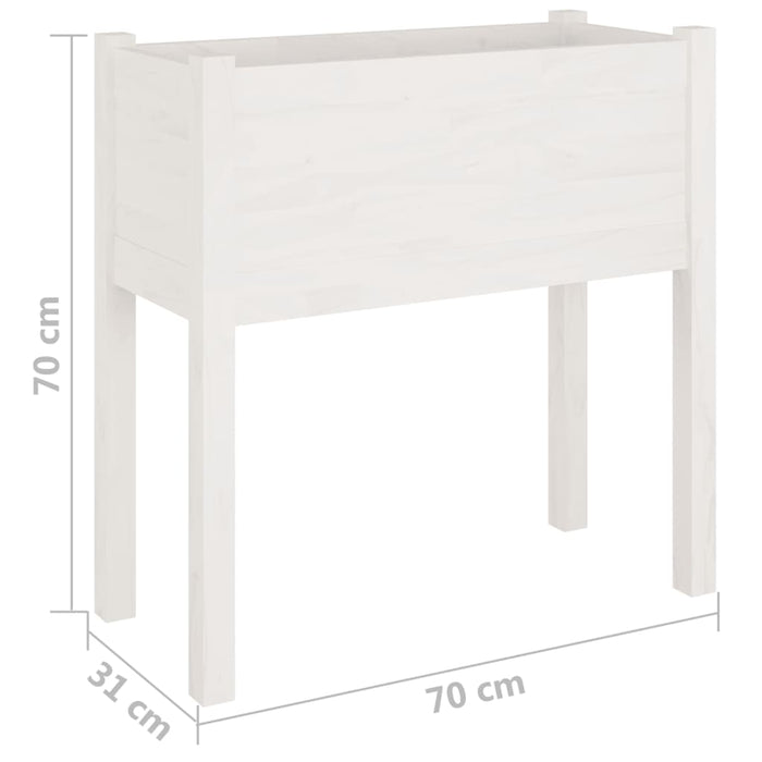 Jardiniere de grădină, 2 buc., alb, 70x31x70 cm, lemn masiv pin - WALTI WALTI