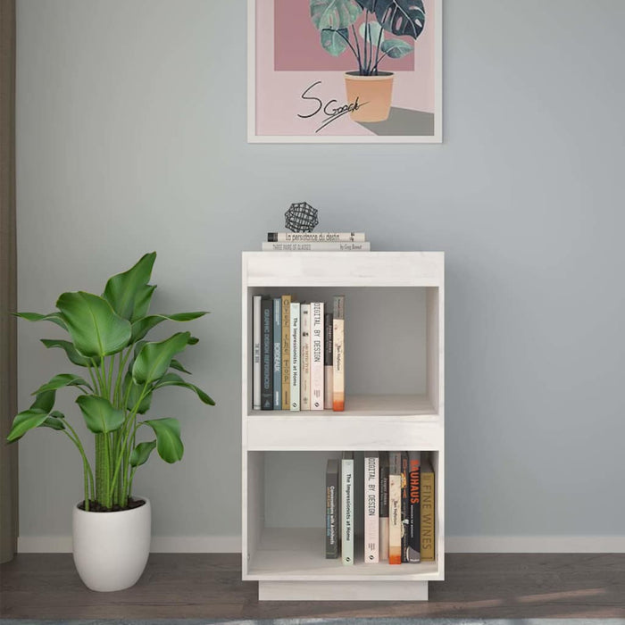 Bibliotecă, alb, 40x30x71 cm, lemn masiv de pin WALTI