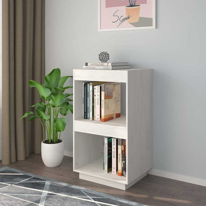 Bibliotecă, alb, 40x30x71 cm, lemn masiv de pin WALTI