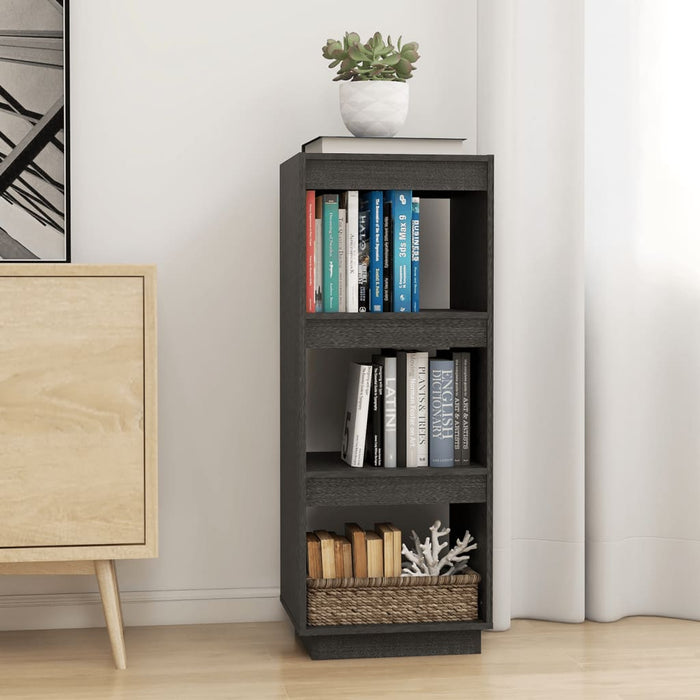 Bibliotecă/Separator cameră gri 40x35x103 cm lemn masiv de pin - WALTI WALTI