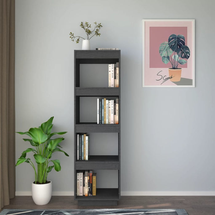 Bibliotecă/Separator cameră, gri, 40x35x135 cm, lemn masiv pin - WALTI WALTI