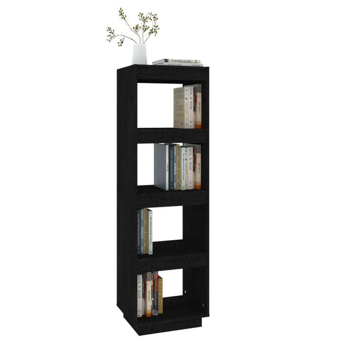 Bibliotecă/Separator cameră negru 40x35x135 cm lemn masiv pin - WALTI WALTI