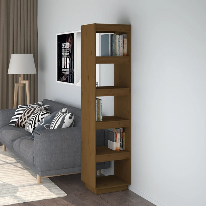 Bibliotecă/Separator cameră, maro miere, 40x35x167 cm lemn pin - WALTI WALTI
