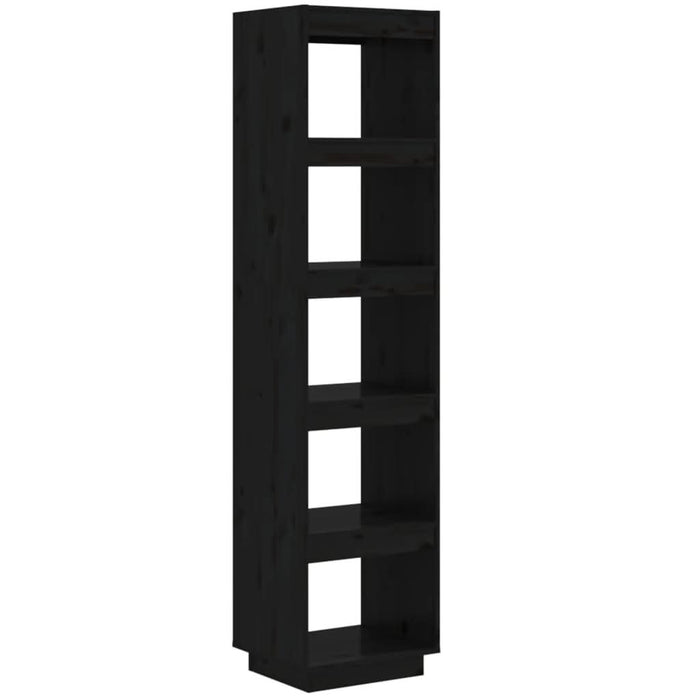 Bibliotecă/Separator cameră negru 40x35x167 cm lemn masiv pin - WALTI WALTI