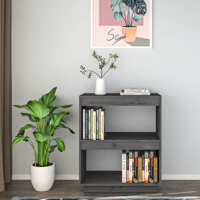 Bibliotecă, gri, 60x35x71 cm, lemn masiv de pin - WALTI WALTI