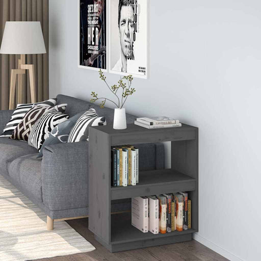 Bibliotecă, gri, 60x35x71 cm, lemn masiv de pin - WALTI WALTI