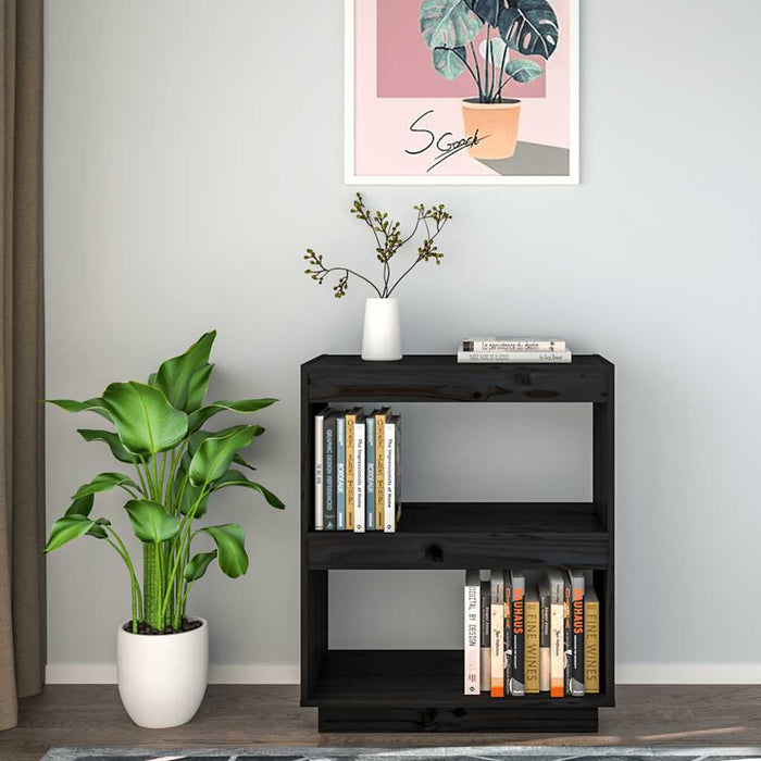 Bibliotecă, negru, 60x35x71 cm, lemn masiv de pin - WALTI WALTI