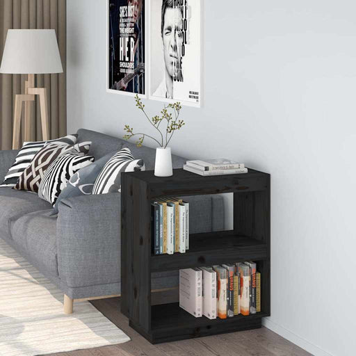 Bibliotecă, negru, 60x35x71 cm, lemn masiv de pin - WALTI WALTI