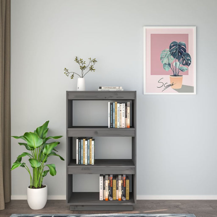 Bibliotecă/Separator cameră, gri, 60x35x103 cm, lemn masiv pin - WALTI WALTI