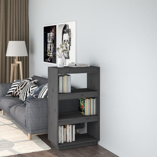 Bibliotecă/Separator cameră, gri, 60x35x103 cm, lemn masiv pin - WALTI WALTI