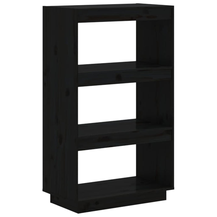 Bibliotecă/Separator cameră negru 60x35x103 cm lemn masiv pin - WALTI WALTI