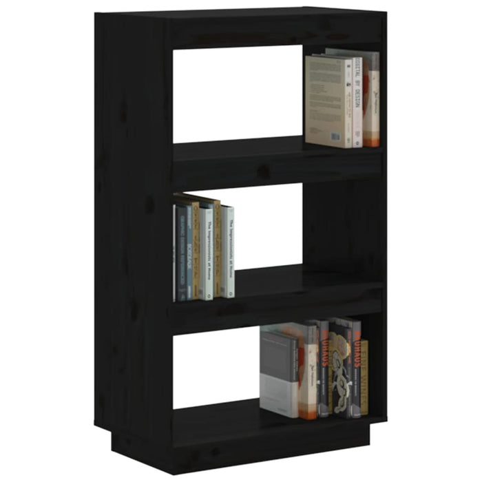 Bibliotecă/Separator cameră negru 60x35x103 cm lemn masiv pin - WALTI WALTI