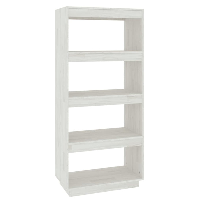 Bibliotecă/Separator cameră, alb, 60x35x135 cm, lemn masiv pin - WALTI WALTI
