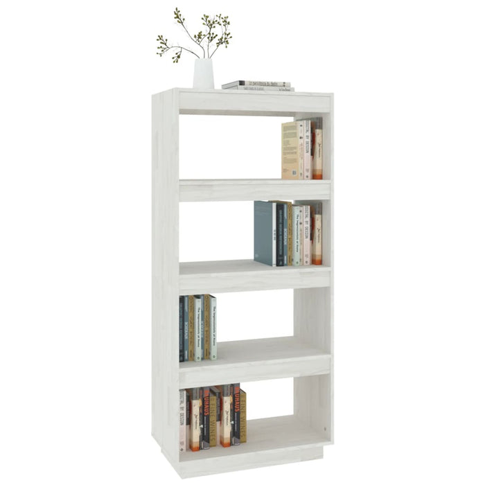 Bibliotecă/Separator cameră, alb, 60x35x135 cm, lemn masiv pin - WALTI WALTI