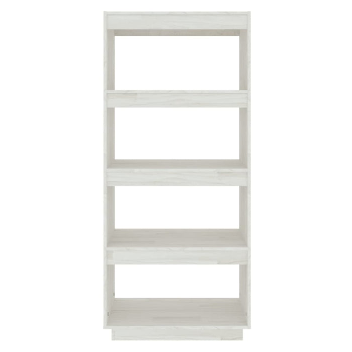 Bibliotecă/Separator cameră, alb, 60x35x135 cm, lemn masiv pin - WALTI WALTI