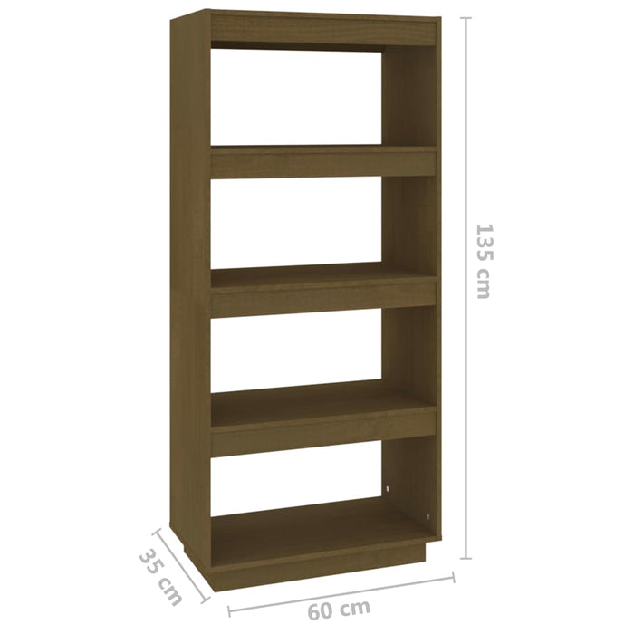 Bibliotecă/Separator cameră, maro miere, 60x35x135 cm lemn pin - WALTI WALTI