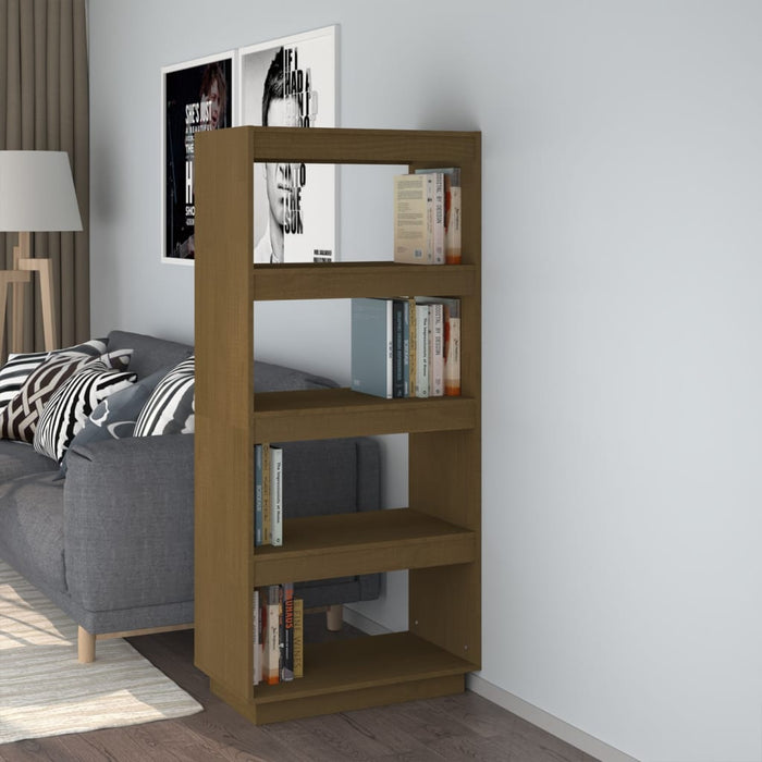 Bibliotecă/Separator cameră, maro miere, 60x35x135 cm lemn pin - WALTI WALTI