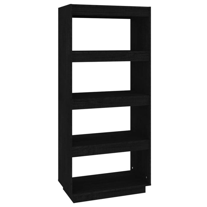 Bibliotecă/Separator cameră negru 60x35x135 cm lemn masiv pin - WALTI WALTI