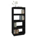 Bibliotecă/Separator cameră negru 60x35x135 cm lemn masiv pin - WALTI WALTI